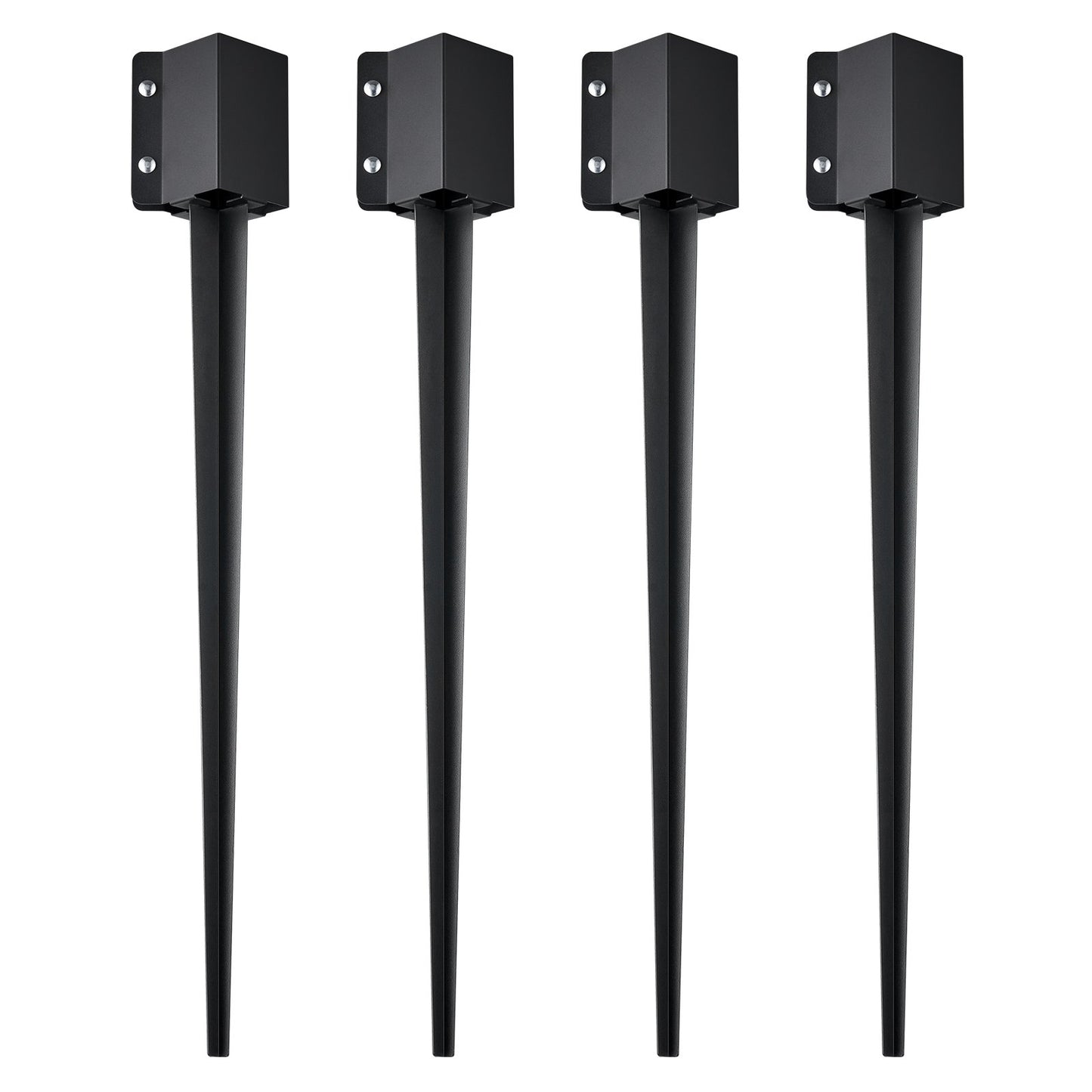 Fence Post Ground Anchor Spike 4 Pack - Heavy Duty Steel, Rustproof, 36 Inches for Garden, Mailbox, Railing