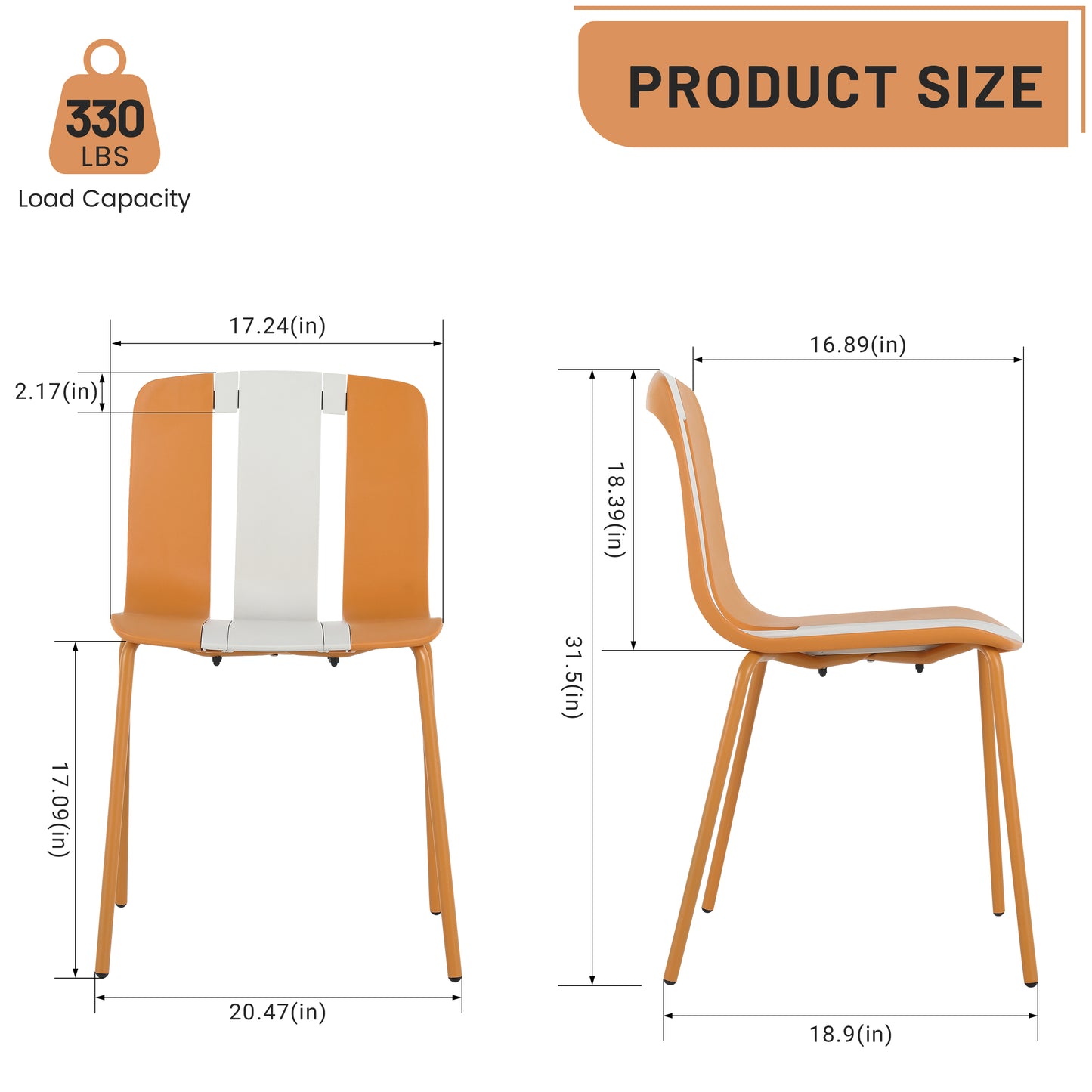 4-Pack Modern Striped Color Block Chairs - Indoor/Outdoor Seating