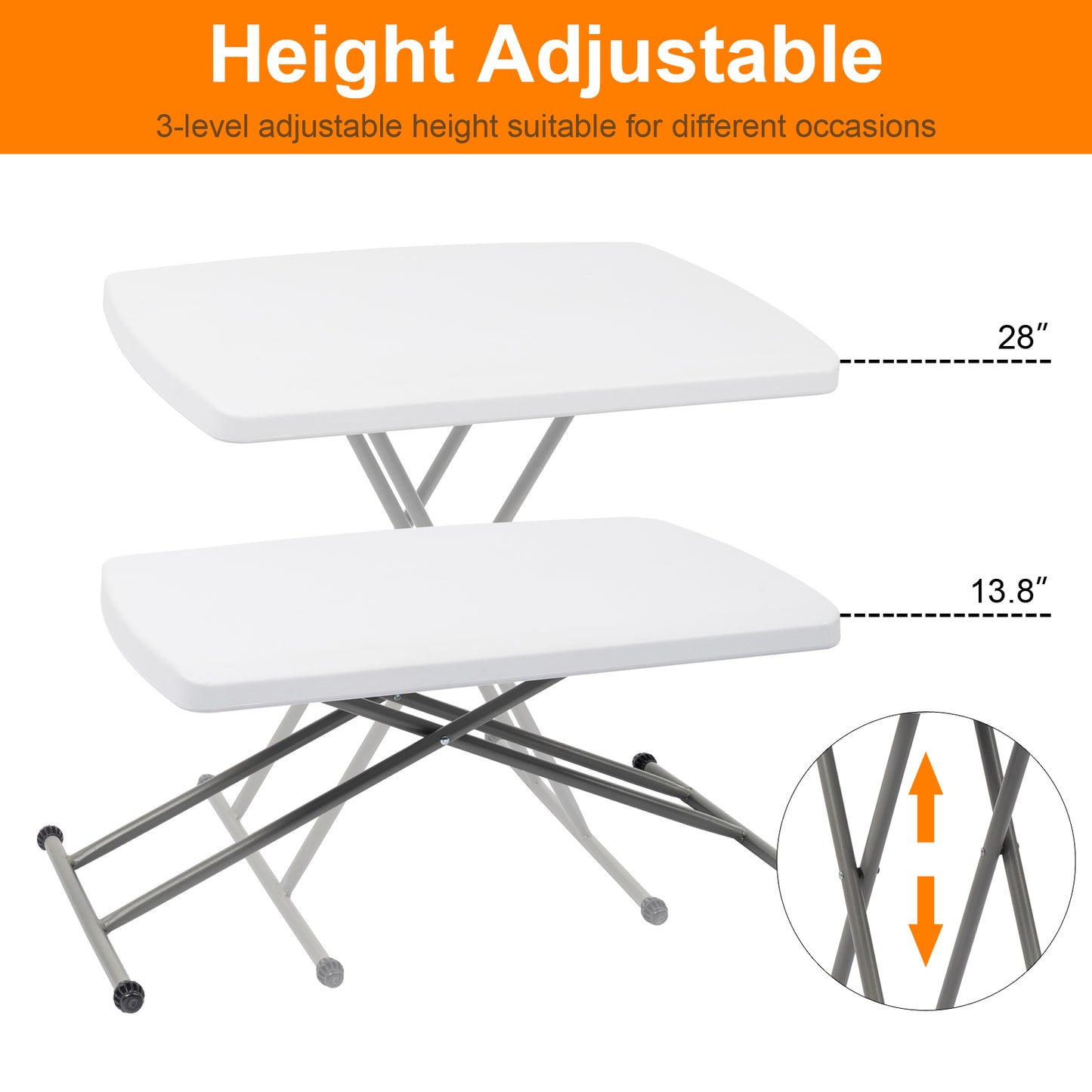 Mini Folding Table - Multifunctional Portable & Height Adjustable