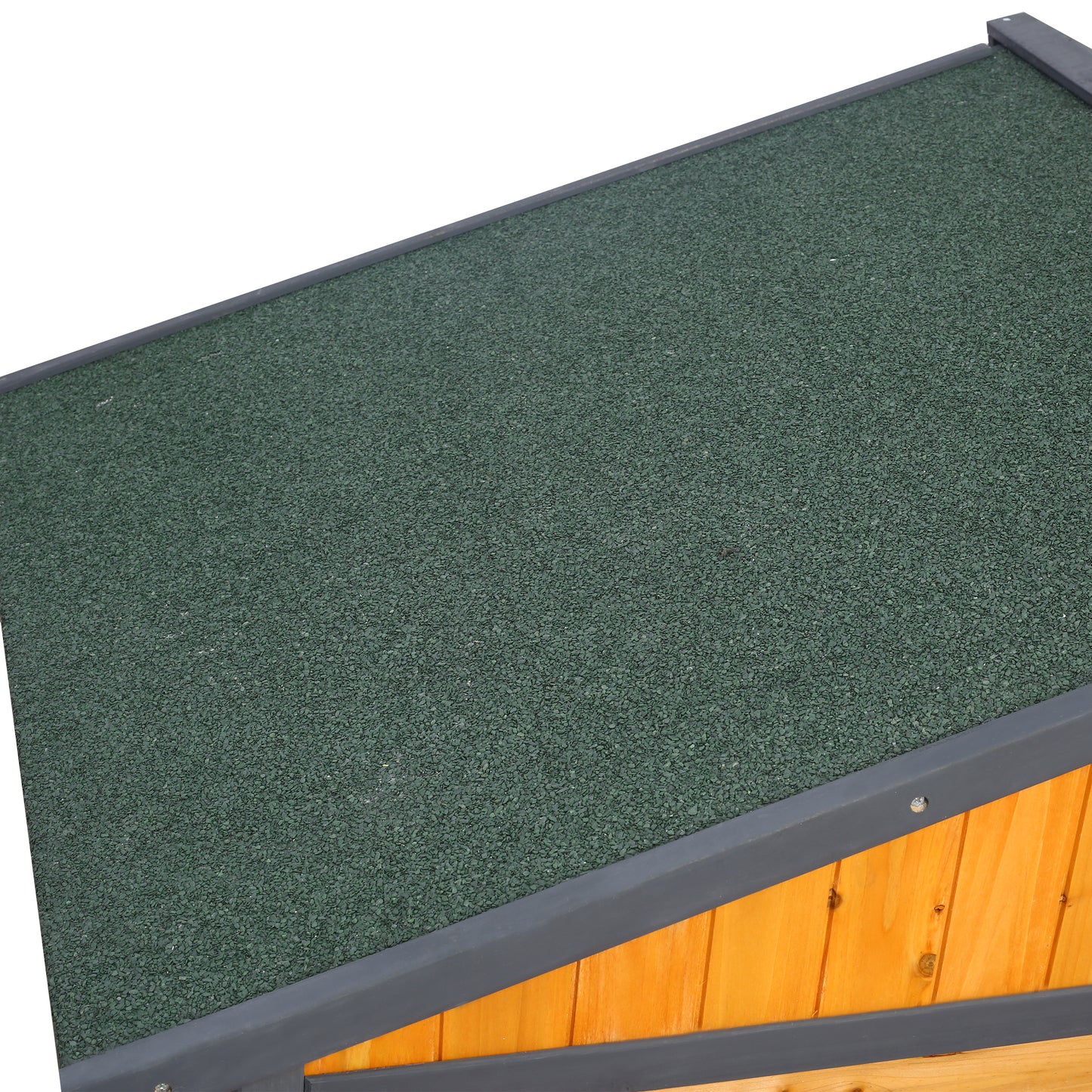 Large Wooden Dog House Outdoor Double Kennel with Porch & Elevated Floor