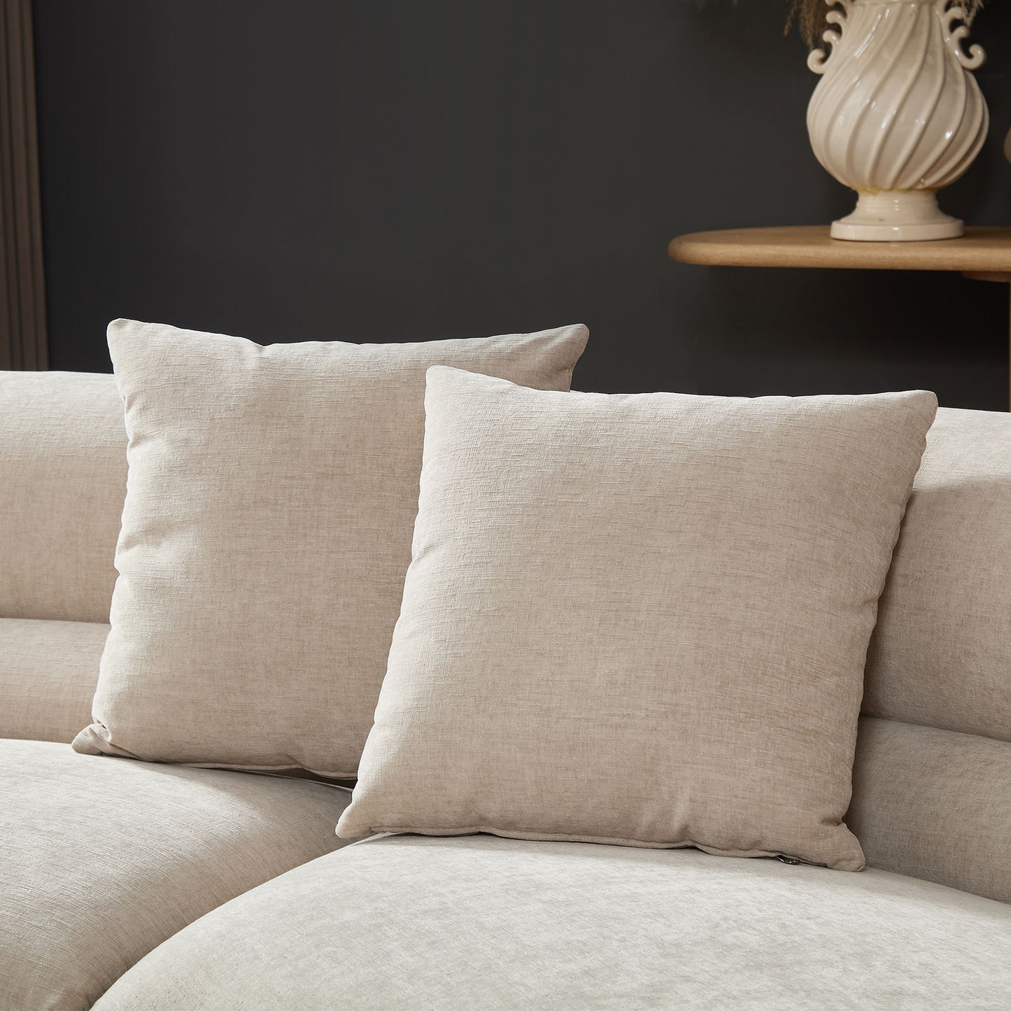 Modular Curved Sectional Sofa - 3-Piece Free-Form Design in Oatmeal