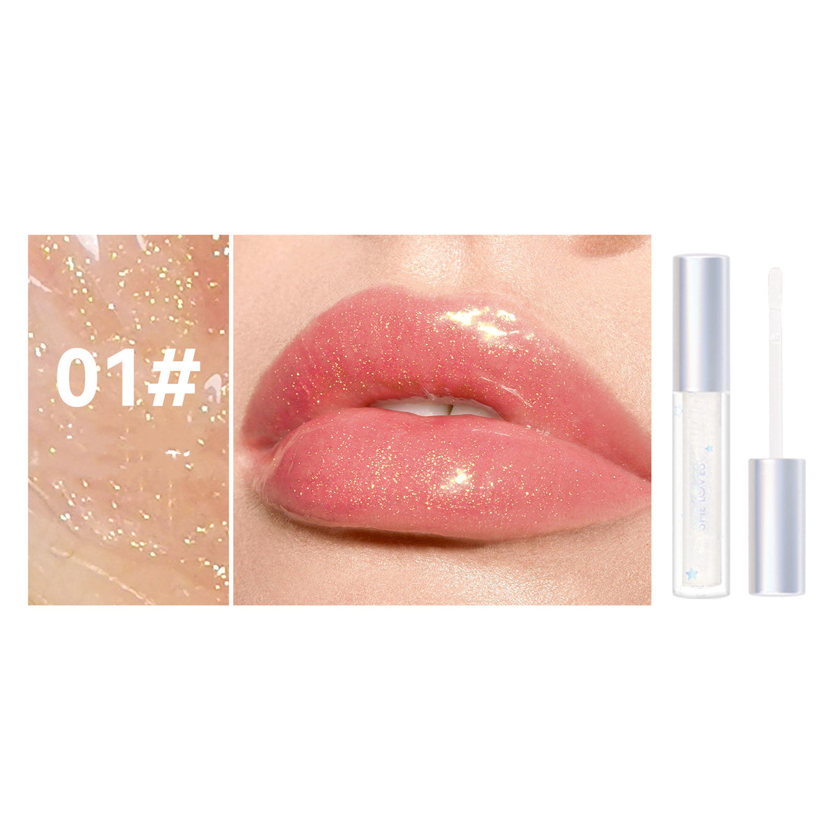 Moisturizing Lip Gloss Plumper with Glitter Shine - Multiple Colors