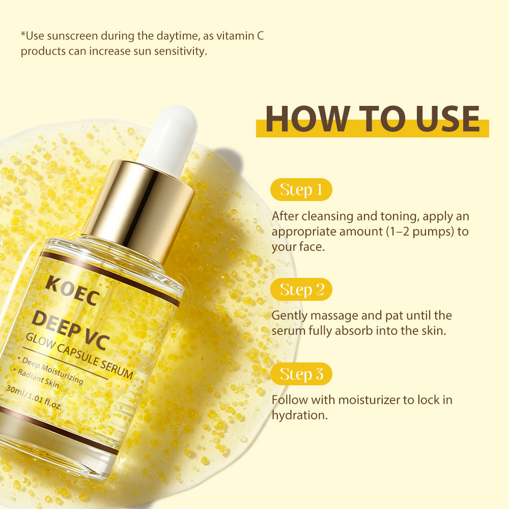 Vitamin C Facial Serum Capsule 30ml - Brightening Skin Care Liquid