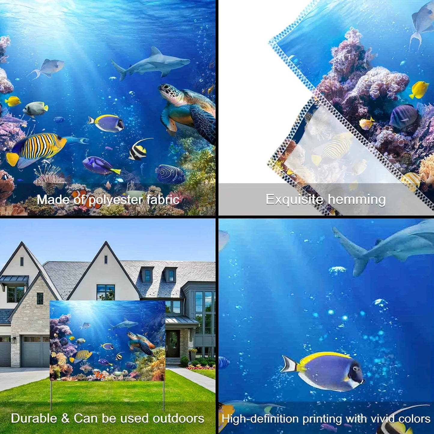 10x8ft Underwater Scene Backdrop - Durable Ocean-Themed Decoration
