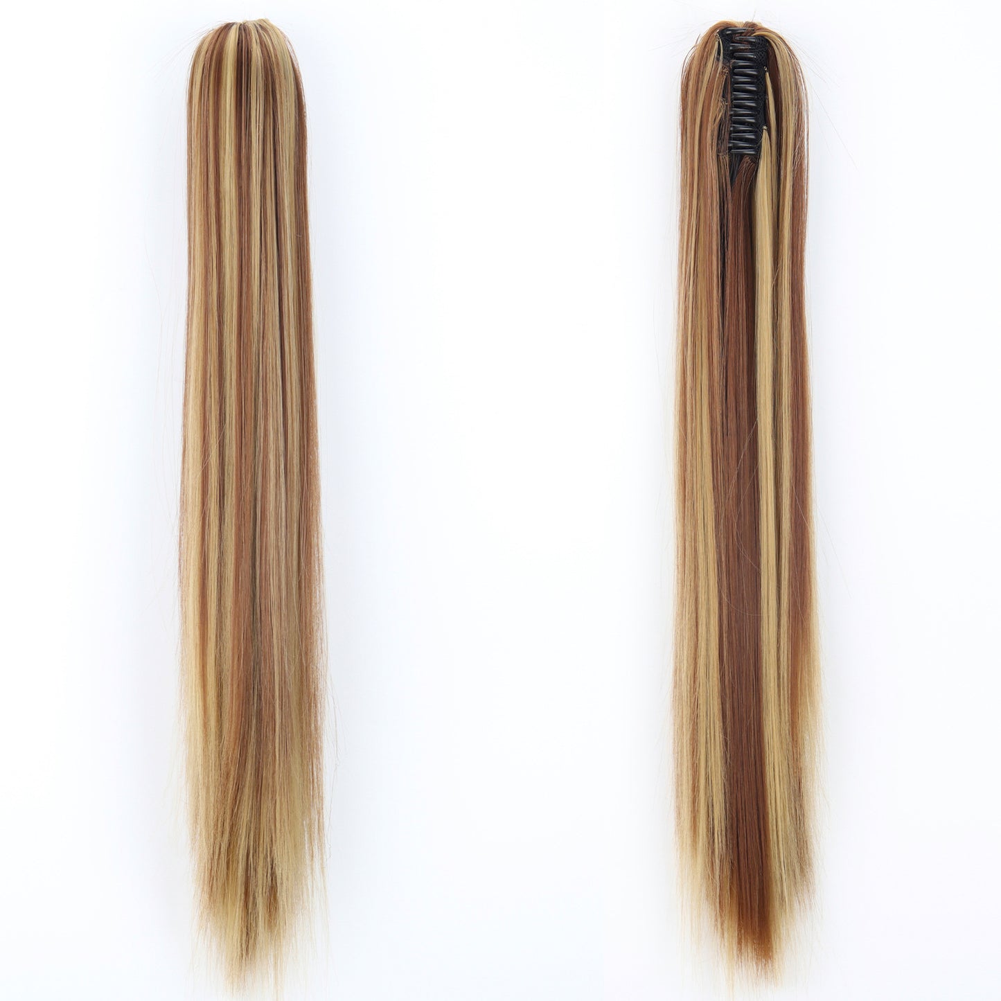 Long Straight Synthetic Wig with Ponytail Claw Clip - Chemical Fiber Hair Extension