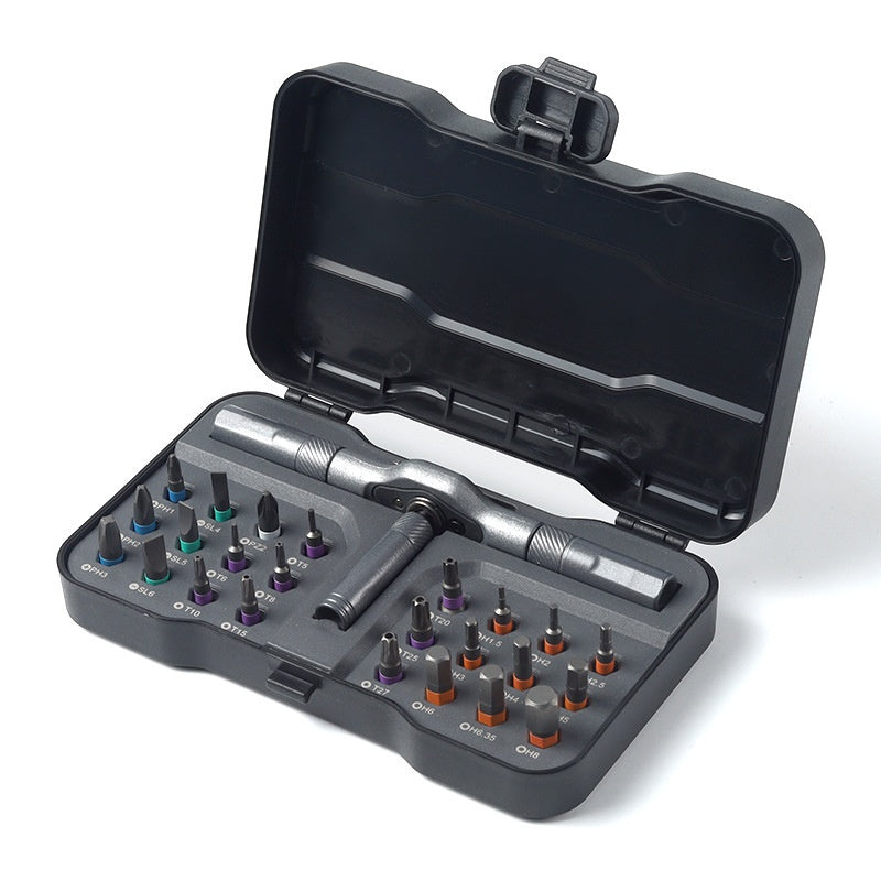 24-in-1 Ratchet Screwdriver Set with T-Handle and Cr-V Steel Blades