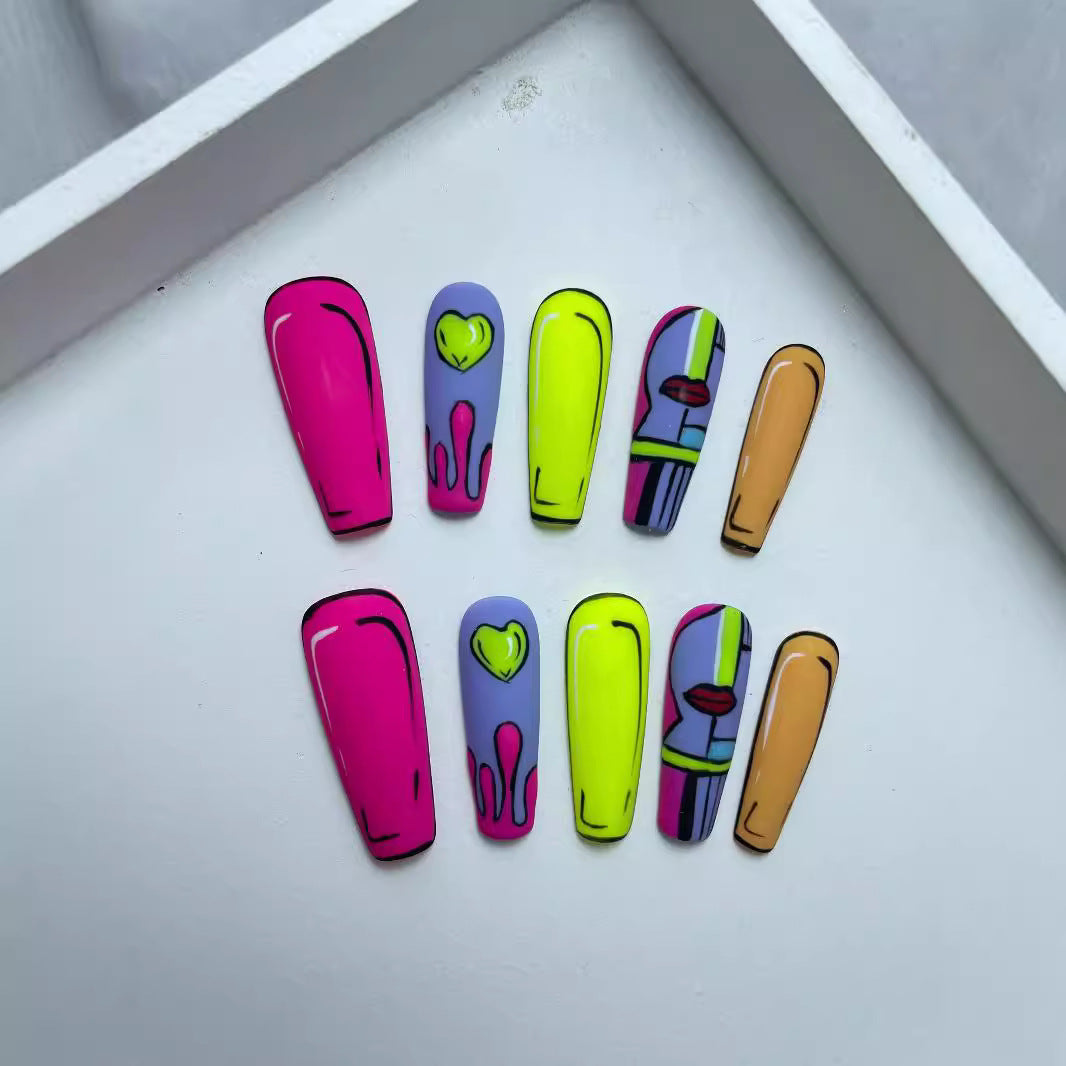 Handmade Press-On Nail Art Set - Elegant Wearable Artificial Nails