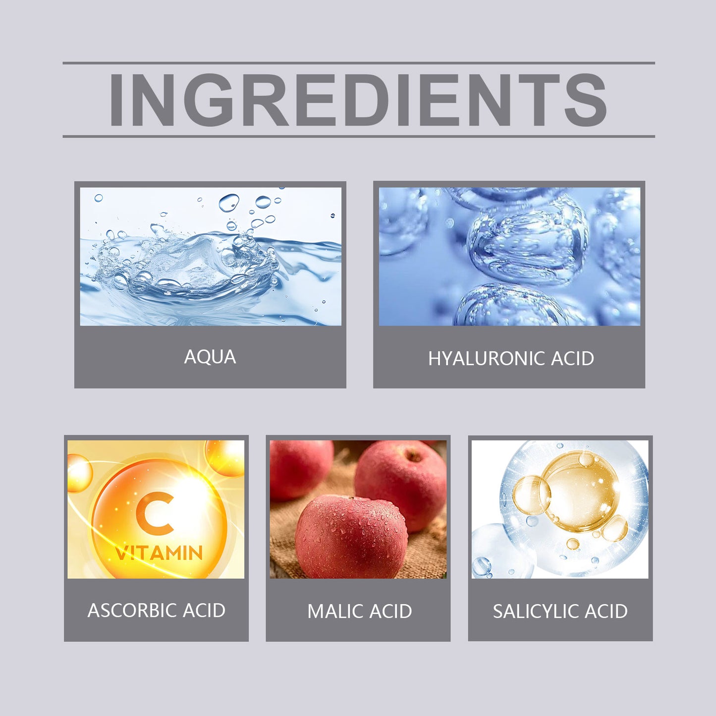 Brightening Facial Serum with Malic & Salicylic Acid - 30ml Exfoliating Essence