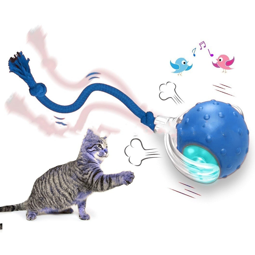 Interactive Cat Toy Ball with Multiple Modes and Realistic Sounds - Fun Pet Chase Toy