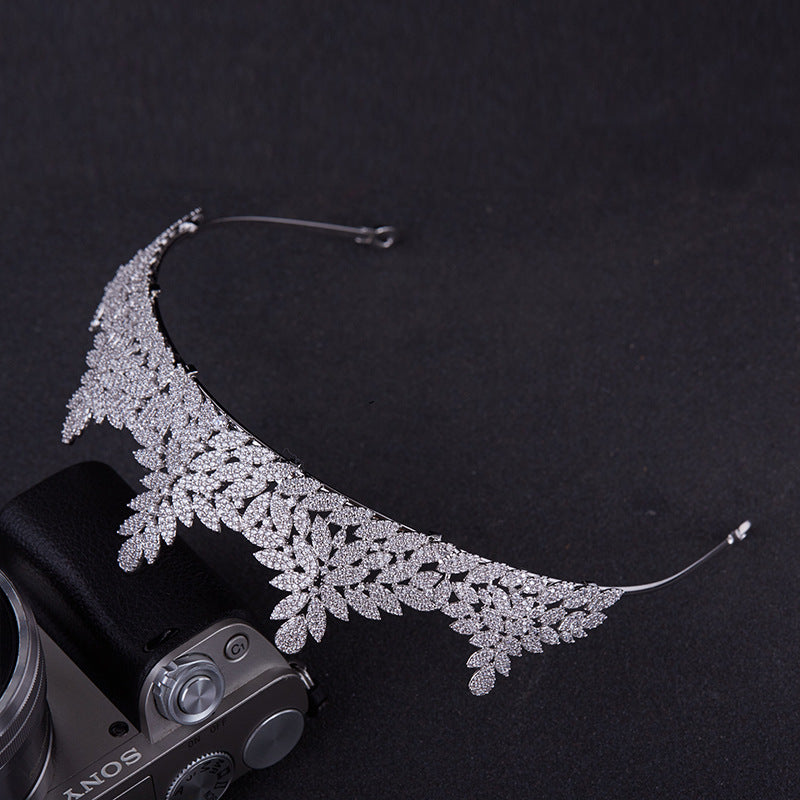 Geometric Crown Headdress - White Gold Plated