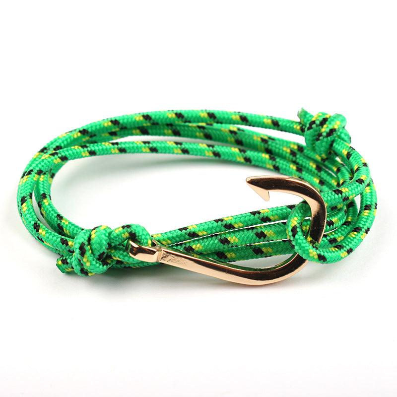 Adjustable Paracord Anchor Bracelet for Women and Men with Charm