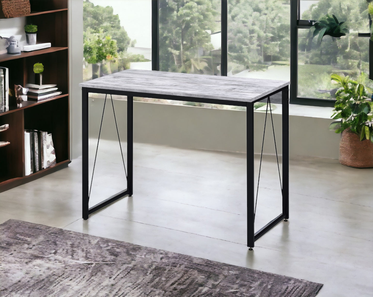 Antique White and Black Finish Writing Desk - Zaidin