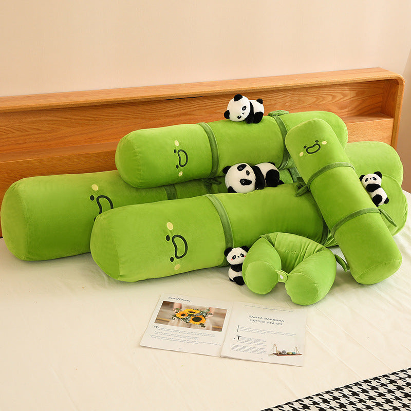 Cute Animal Bamboo Pipe Panda Pillow U-Shaped Neck Support Cushion