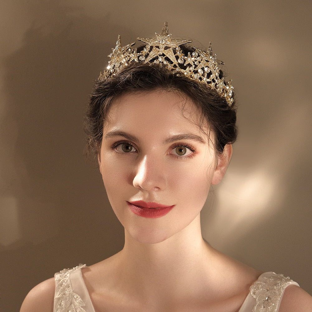 Rhinestone Crown Hair Accessory - Five-Pointed Star