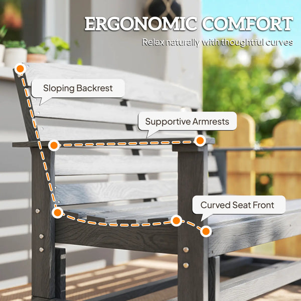 Glider Bench Chair for Outdoor Relaxation - Distressed Gray