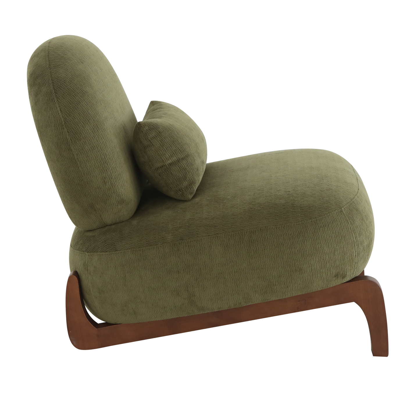 Green Velvet Accent Chair with Solid Wood Legs - Cozy Design