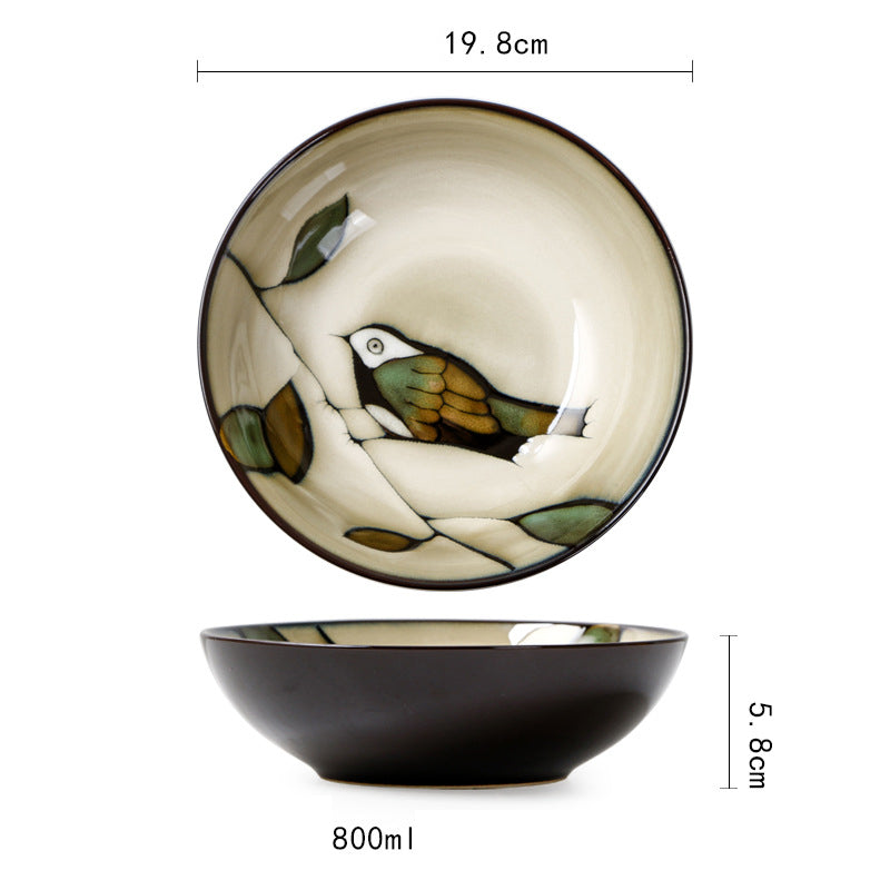 Japanese Ceramic Dinnerware Bowls & Plates Set - Variety Sizes