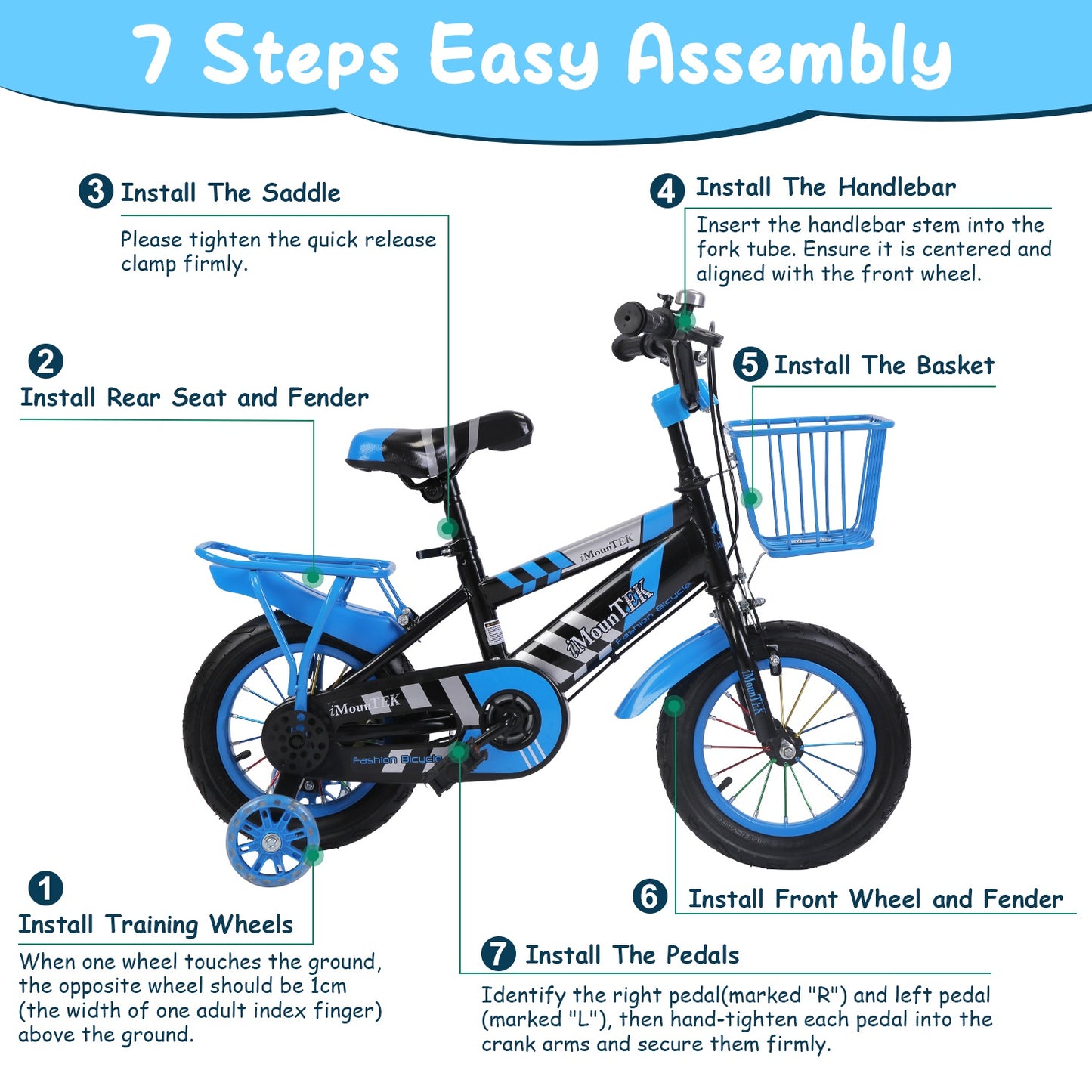 Kids Bicycle with Training Wheels and Helmet - Multiple Sizes