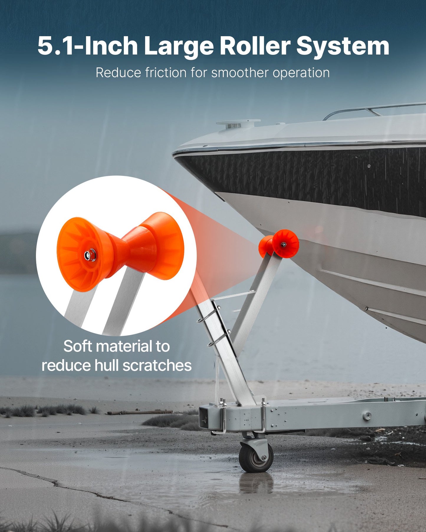 Boat Winch Stand with Roller for 2-3 Inch Posts - Marine Trailer Accessory