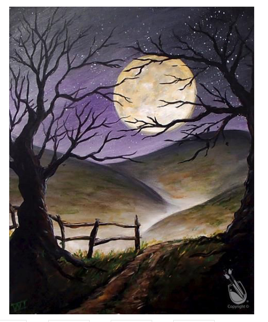 Halloween DIY Paint Numbering Kit for Home & Garden - Scary Mountains