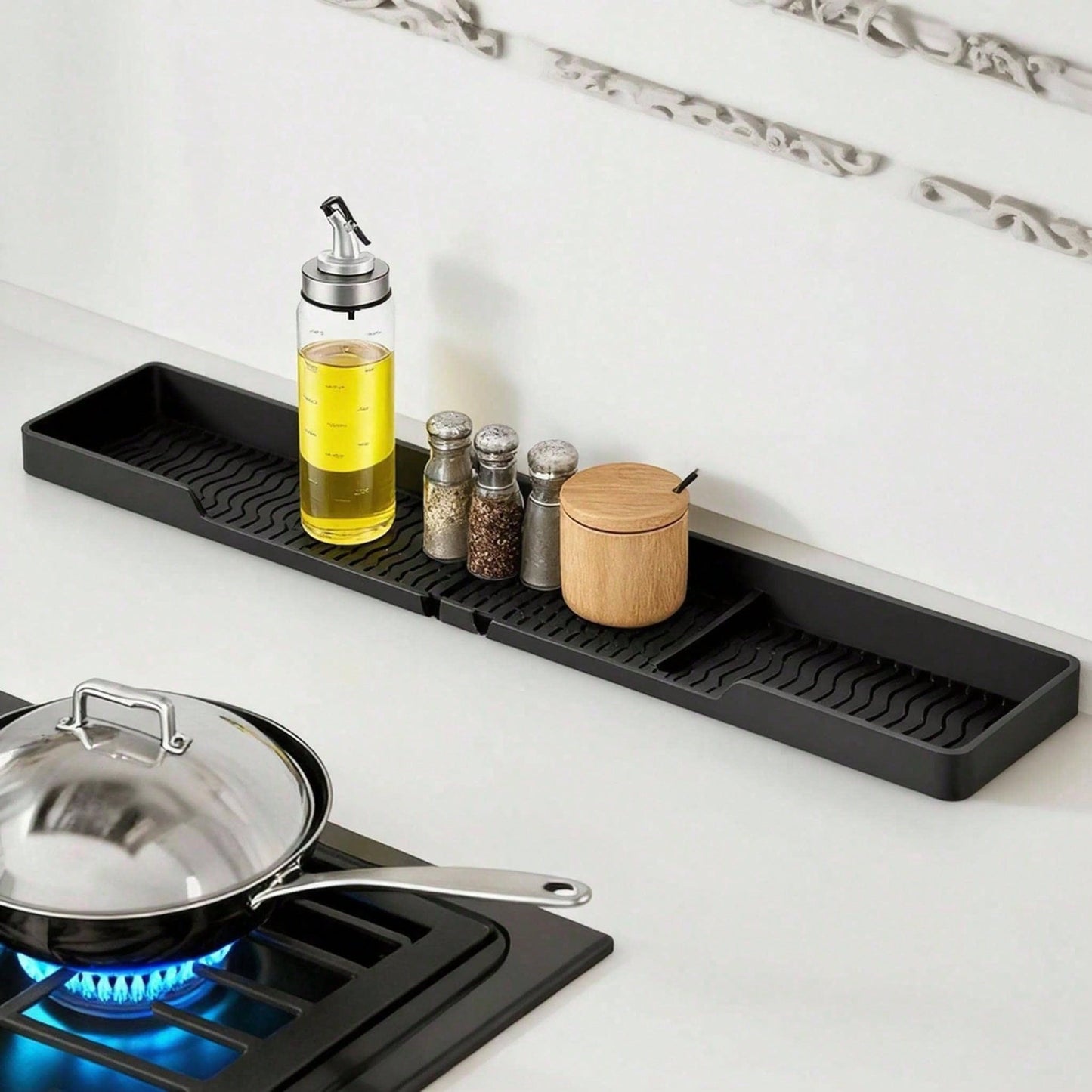 Heat Resistant 30inch Stove Back Rack, Space Saving Storage Solution