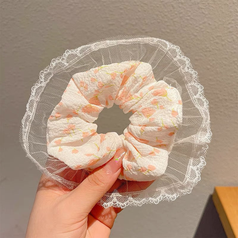 Summer Sweet Lace Scrunchie Hair Tie - Elegant Floral Hair Accessory