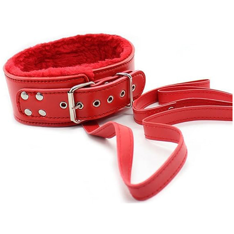 7-Piece BDSM Handcuff and Clip Set - Red