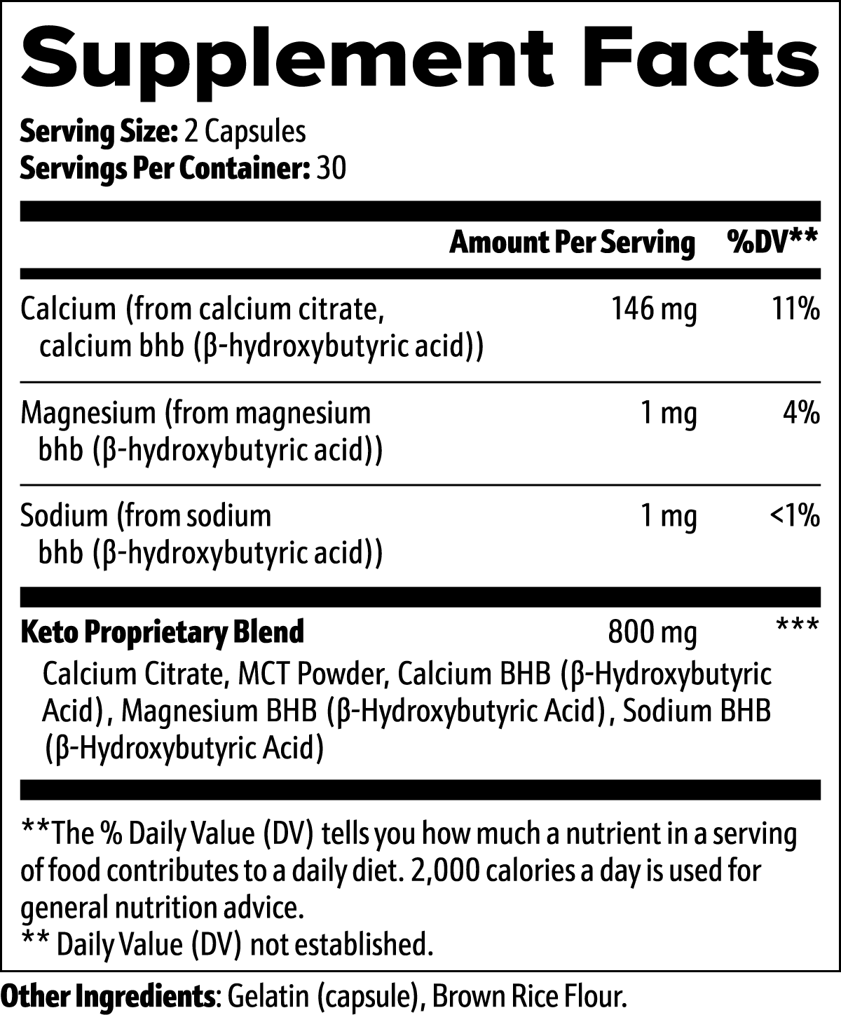 BHB Keto Supplement Capsules - Ketogenic Support for Energy & Fat Burn