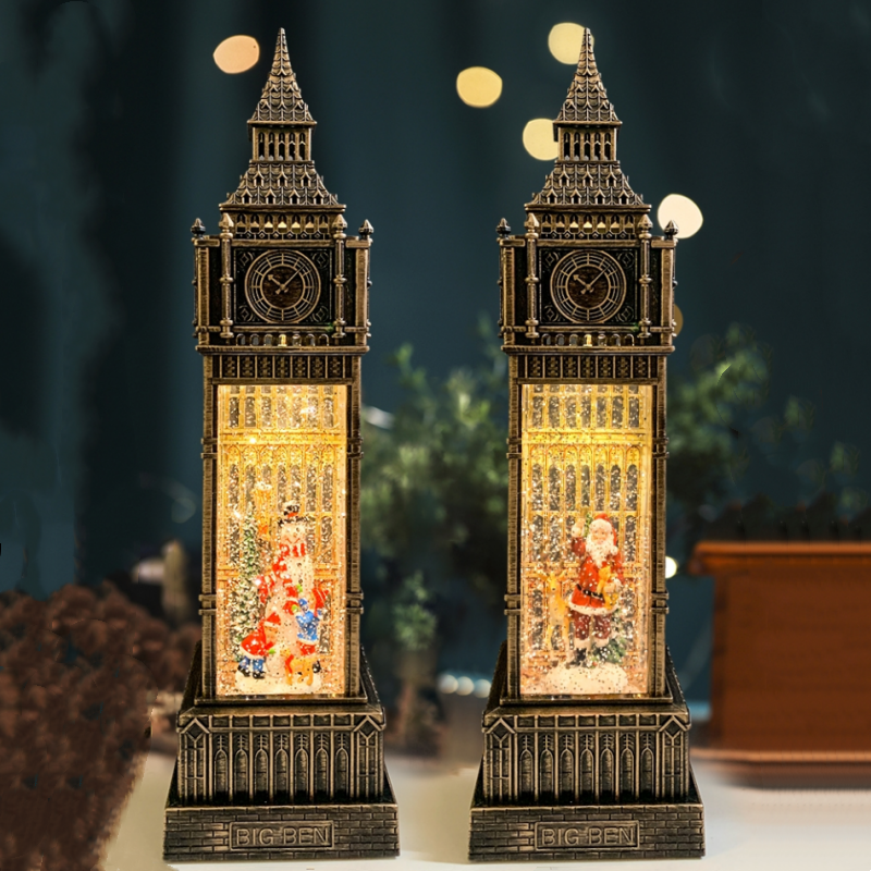 Christmas Snowman and Santa Ornament Set - Big Ben Retro Holiday Decor