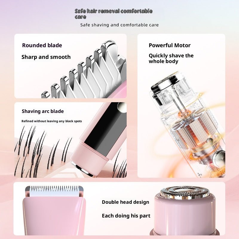 Dual Motor Epilator for Women - USB Rechargeable Body Hair Removal Device