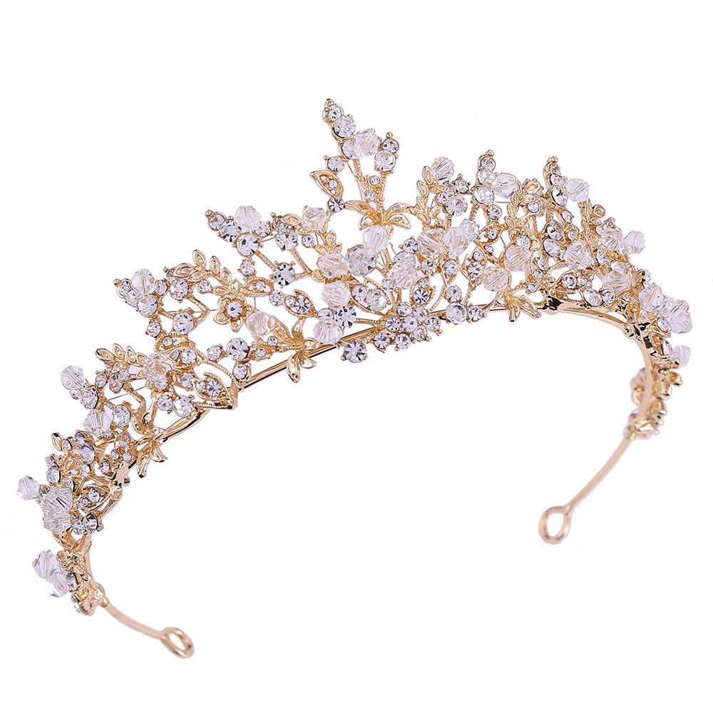 Handmade Crystal Crown Hair Accessory for Bridal Wedding