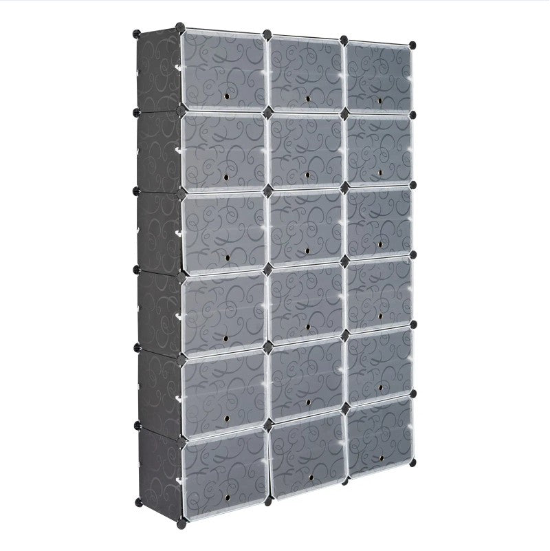 12 Layer Portable 72 Pairs Shoe Rack Storage 36 Grid Tower Cabinet