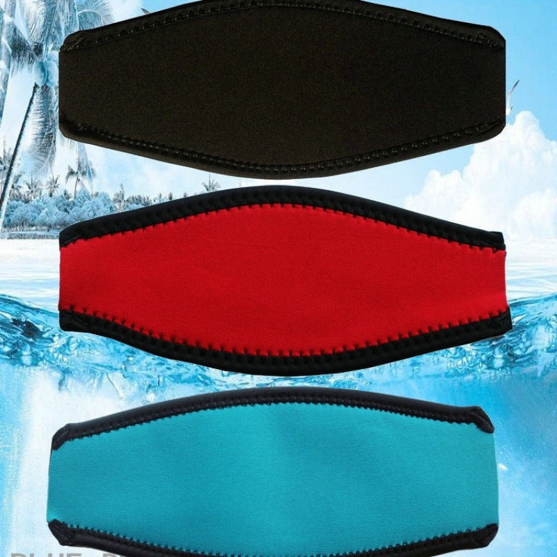 Diving Mask Strap with Protective Case & Hair Band - Black
