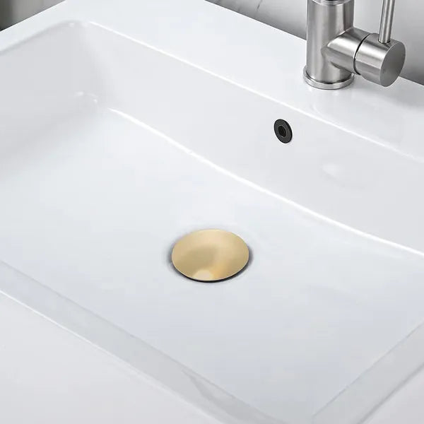 Stainless Steel Bathroom Sink Drain with Overflow - Vessel Sink Pop-Up Stopper