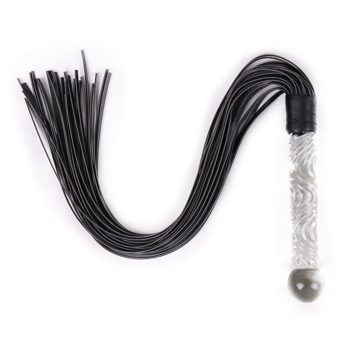 Silicone Adult Bondage Whip - Crystal Glass Style Sex Toy for Sensual Play