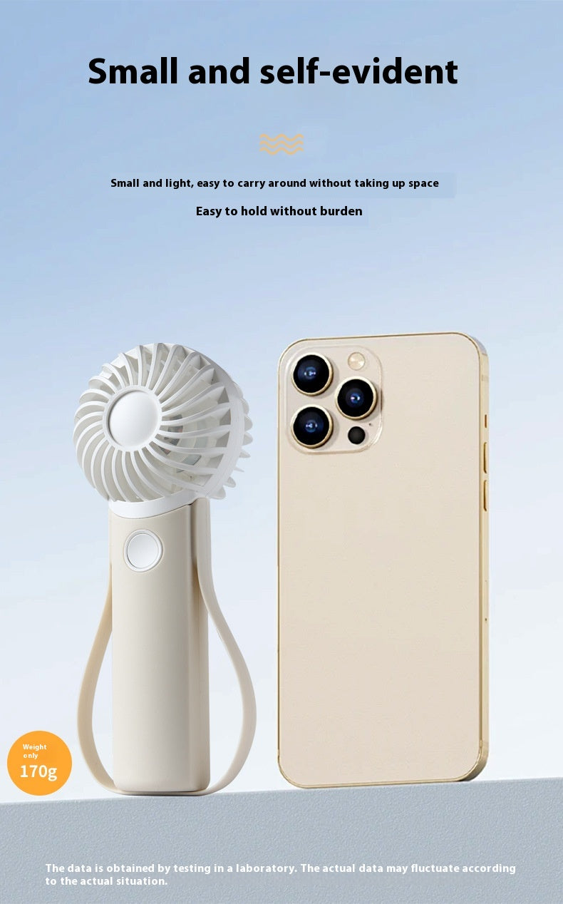 Portable Handheld Fan with Silicone Handle, USB Powered, Quiet Operation