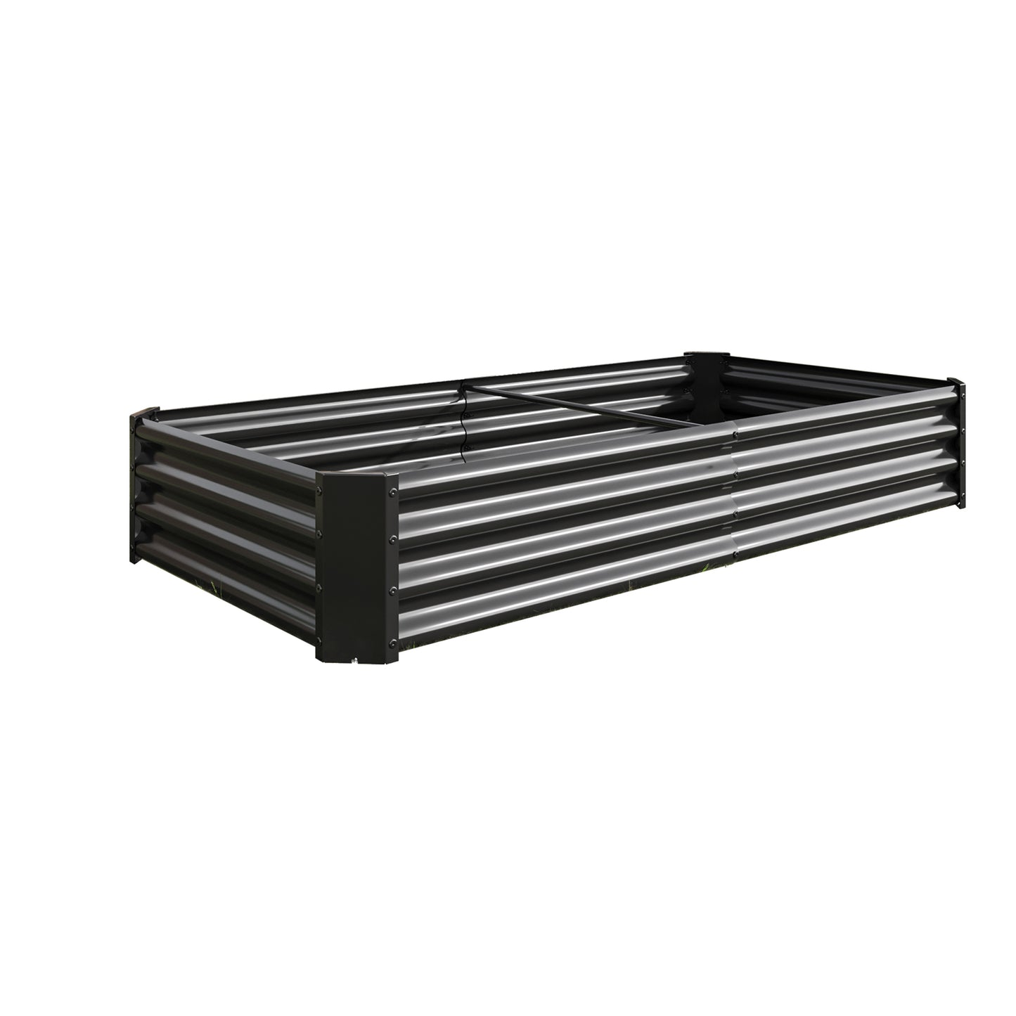 Metal Raised Garden Beds - 2PCS Black 6x3x1ft Planters