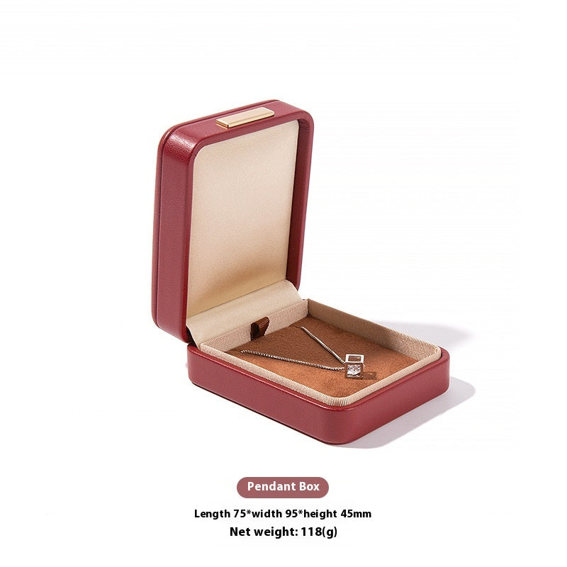 High-Grade PU Leather Jewelry Storage Box with Rounded Corners