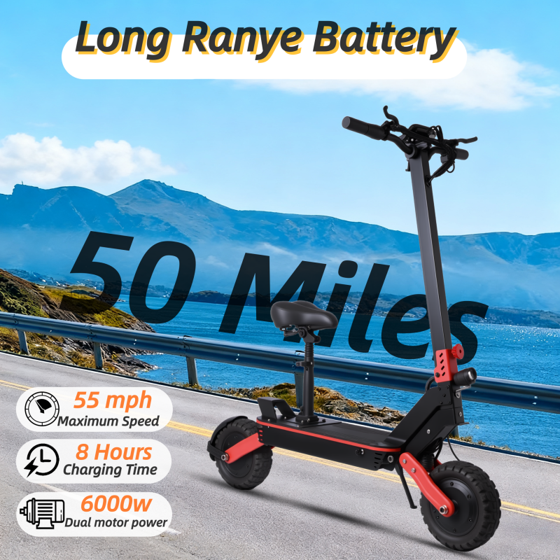 High-Power Off-Road Dual Motor Electric Scooter - 60V 27Ah