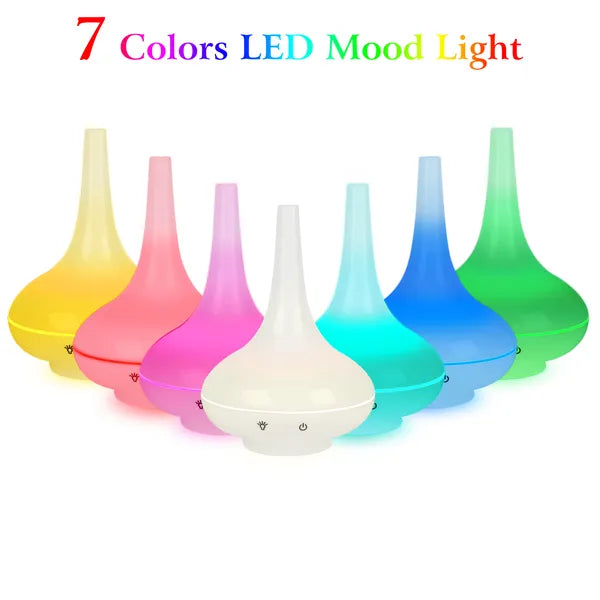 Ultrasonic Cool Mist Humidifier with Aromatherapy Oil Diffuser, 200ml, Colorful Lights