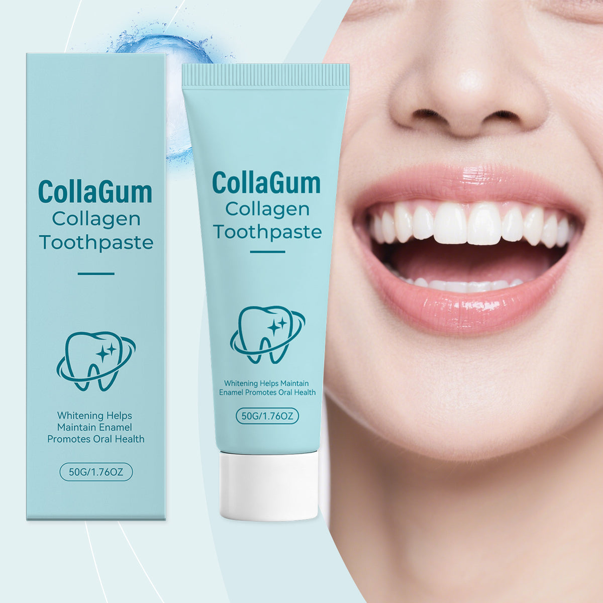 Collagen Brightening Toothpaste 50g - Enamel Care & Whitener
