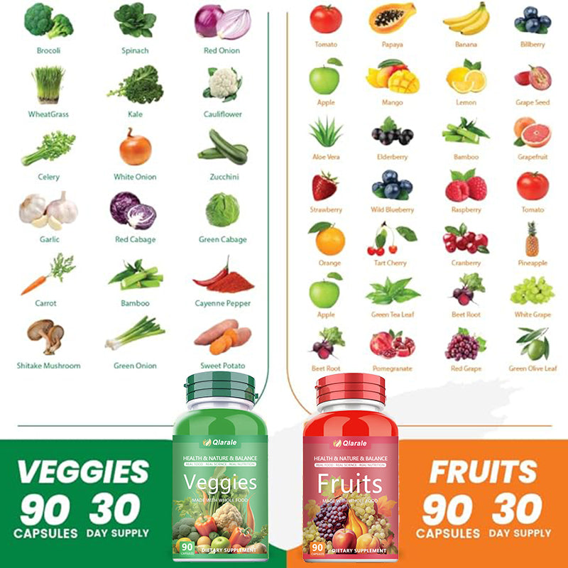 Whole Food Fruits & Vegetables Supplement - 90 Capsules (30 Servings)