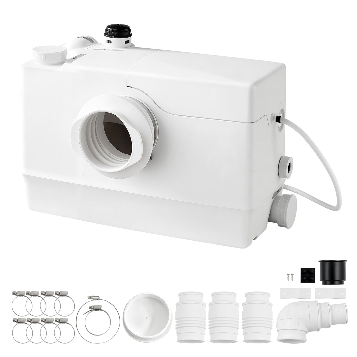 800W Macerator Pump with 12000L/h Flow for Waste Water Disposal, Upflush Machine with 4 Inlets