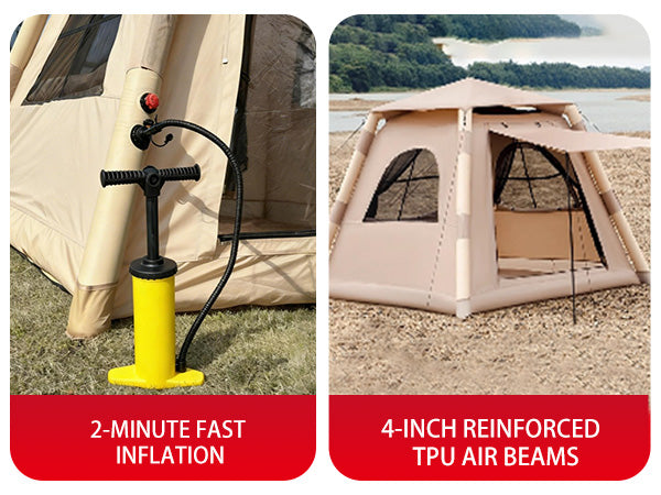 Inflatable Camping Tent for 2-4 People - Waterproof & Quick Setup