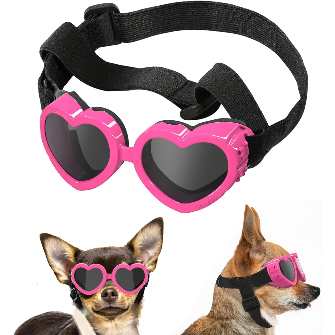 Dog Sunglasses UV Protection Heart Shape Pet Goggles for Small Dogs
