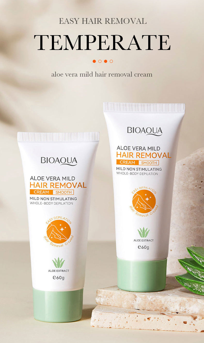 Aloe Vera Hair Removal Cream - Gentle Full Body Depilatory for Smooth Skin