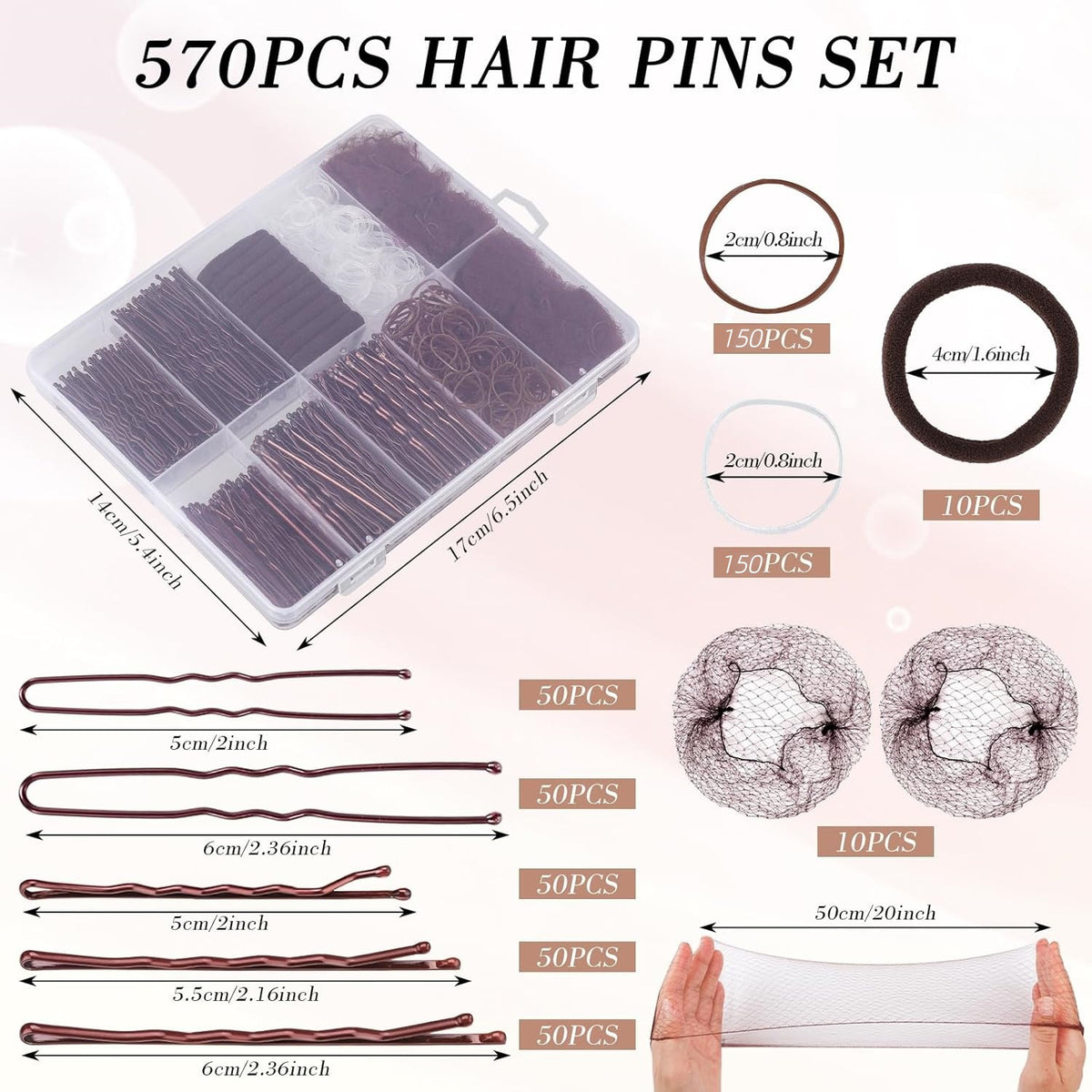 Metal Hair Clips & U-Shaped Pins Set - 1710 Pieces