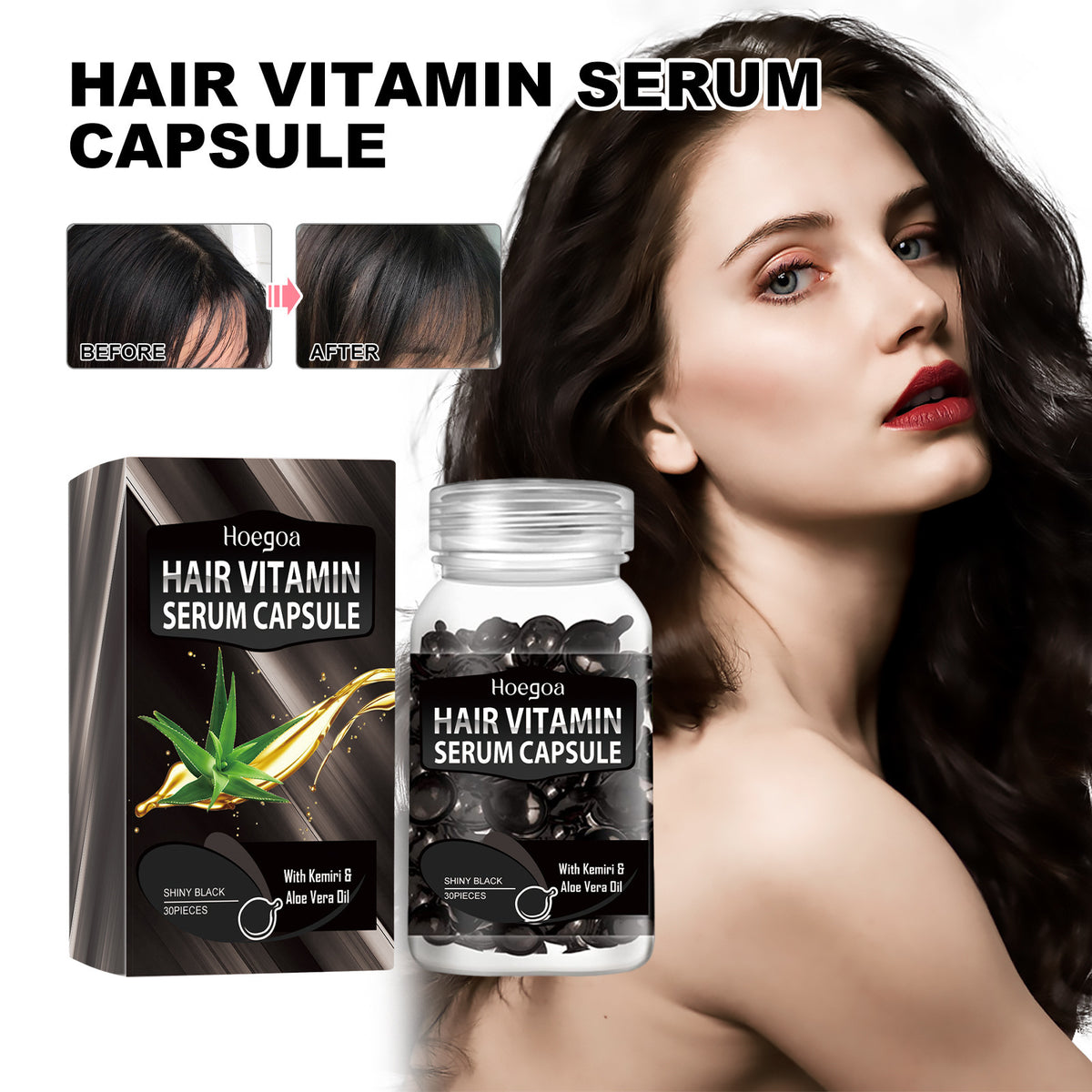 Hair Care Capsules - 30pcs Soft Black