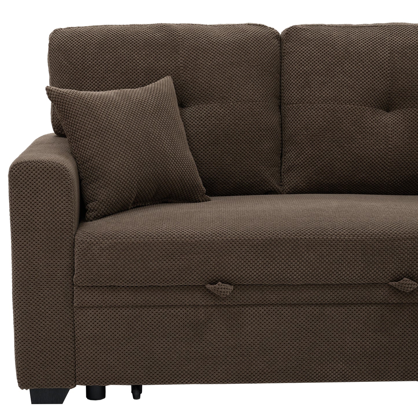 Reversible Chaise Sleeper Sofa Bed with Storage - Coffee