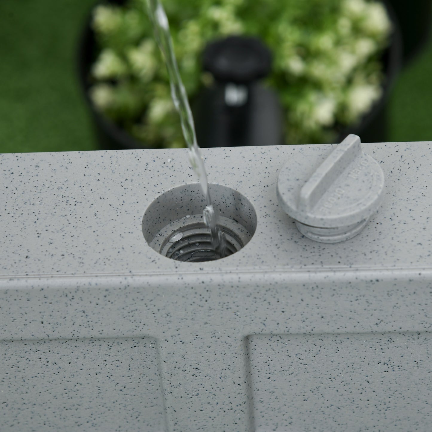 Heavy Duty Patio Umbrella Base with Wheels - Gray, 66 lbs Sand